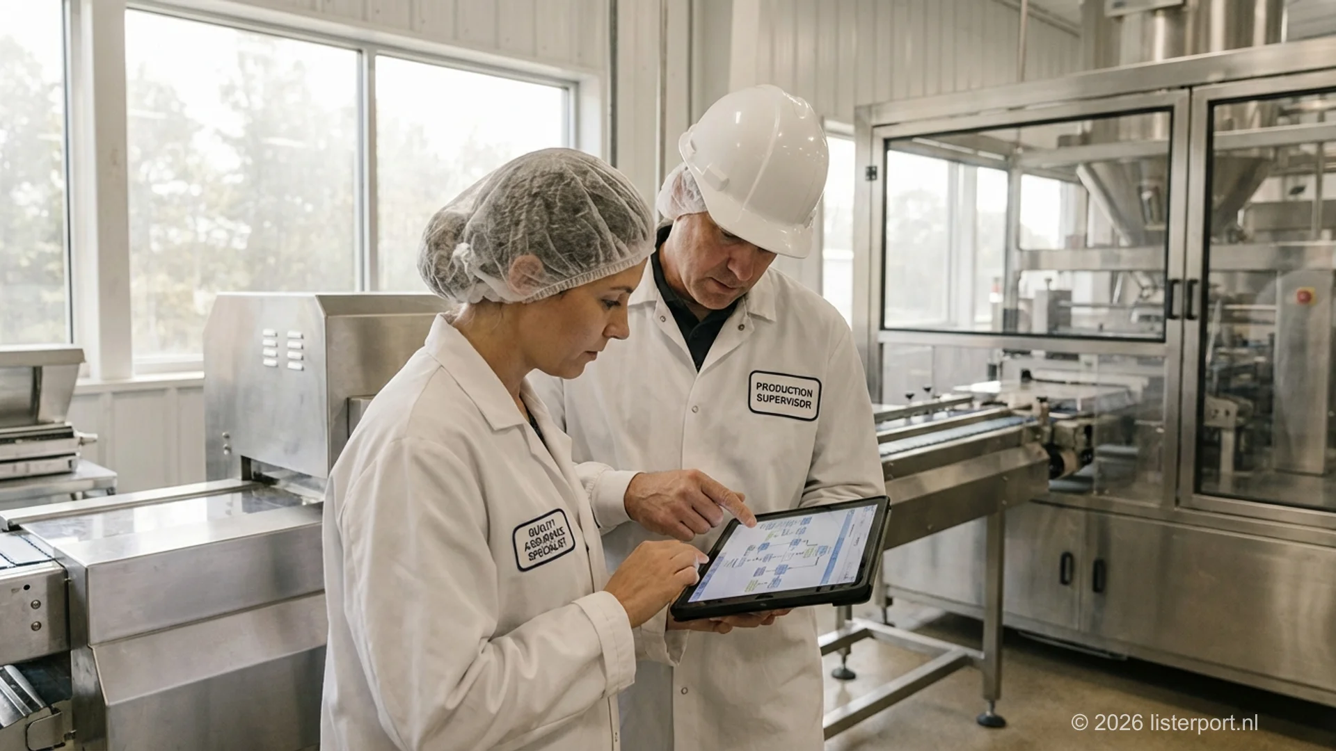 Фахівці з якості в сучасному харчовому виробництві переглядають документацію ISO 22000