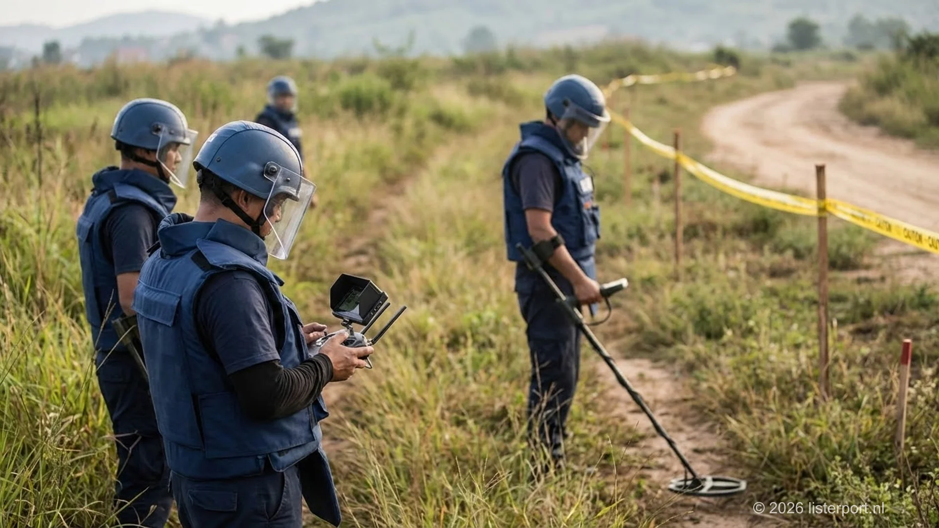 Команда гуманітарного розмінування на полі